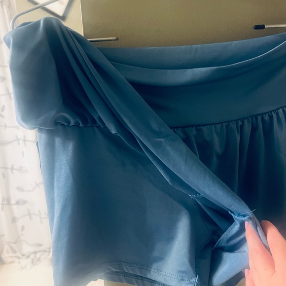 Sweet Hearts Blue Flowy Skort | Women’s Small High Waist Lounge| Dance | Tennis - Picture 4 of 10